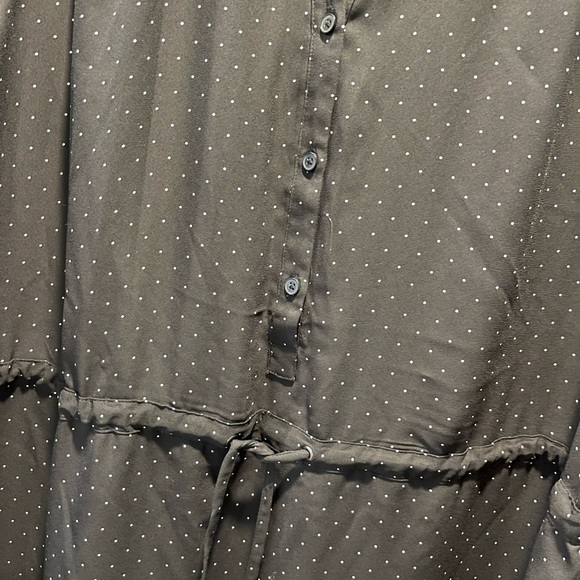 Black and white polka dot dress with button top and tie waist; worn once - Picture 3 of 3